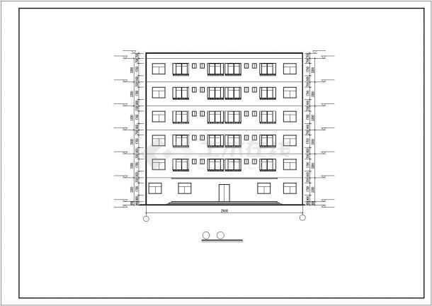 某市六层平屋顶宿舍楼建筑设计施工图纸-图二