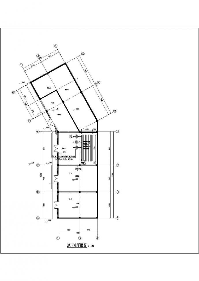 大连某二层（地下一层）公用建筑全套给排水施工图_图1