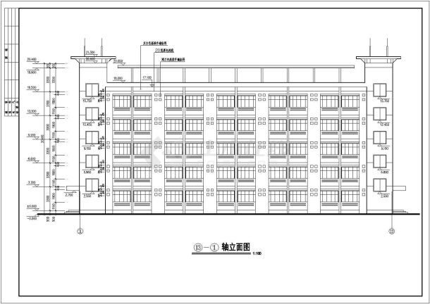 某中学宿舍楼建筑施工图（共7张）-图一