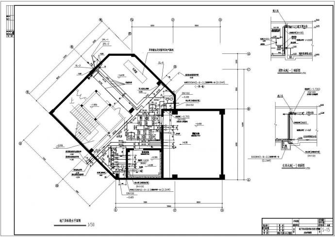 某地独立泵房设备给排水设计施工图_图1