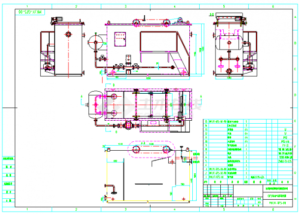 5吨溶气气浮机加工生产全套图纸-图一