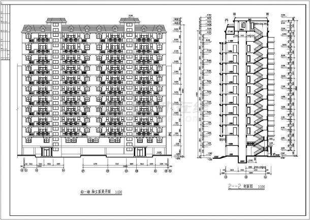某地小高层住宅楼建筑施工设计图纸-图二
