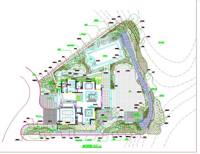 某地小型别墅景观绿化设计方案图纸_图1