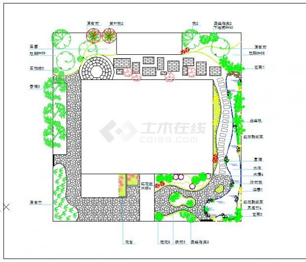 某地大型别墅庭院景观绿化设计（含参数）-图一