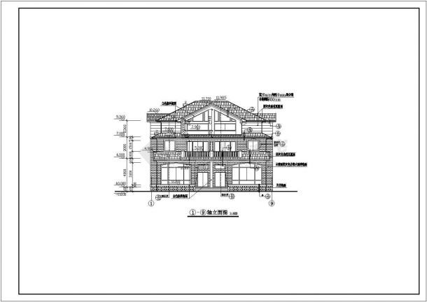 双联三层别墅建筑设计图纸（共15张）-图一