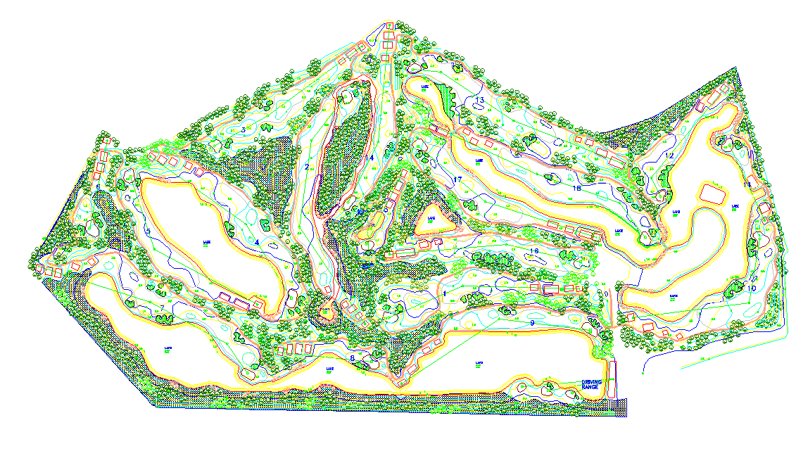 某地区双山高档大型高尔夫球场施工图