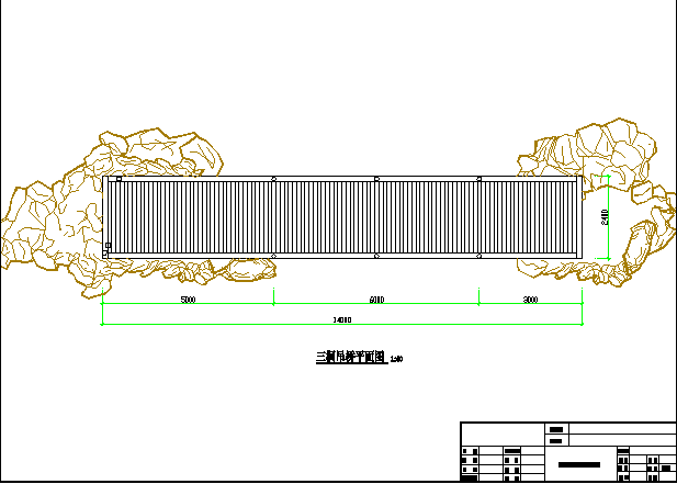 内地某城市吊桥建筑设计施工总图纸_图1