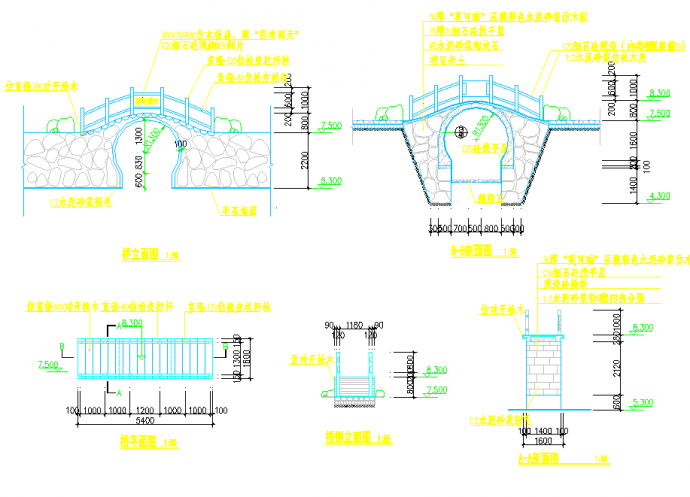 某地公园小型拱桥设计施工详细图纸_图1