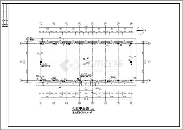 大型厂房建筑全套施工图（共6张）-图二