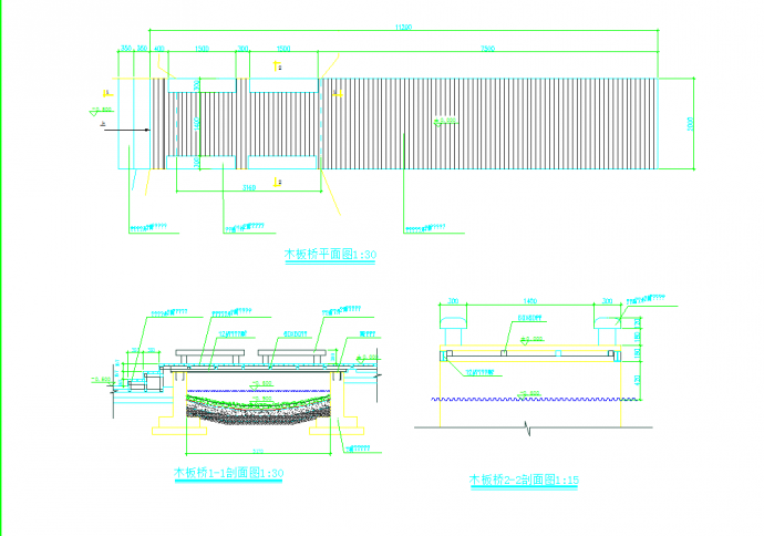 某地蓝波广场木板桥建筑设计施工图纸_图1