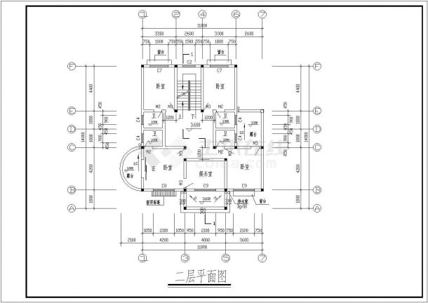 某三层框架结构别墅建筑结构施工图纸（15张图纸）-图二