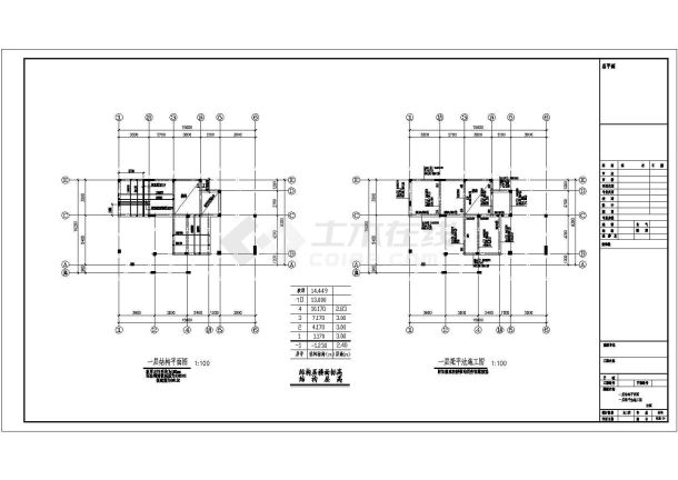 某367.8㎡四层框架结构别墅建筑结构图（20张图纸）-图二