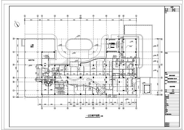 中高层大酒店给排水规划CAD系统图-图一