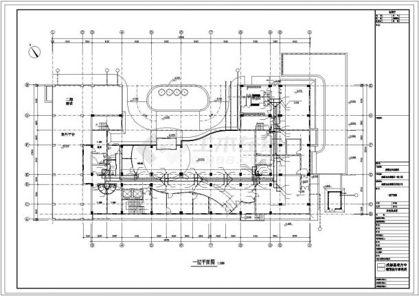 中高层大酒店给排水规划CAD系统图-图二