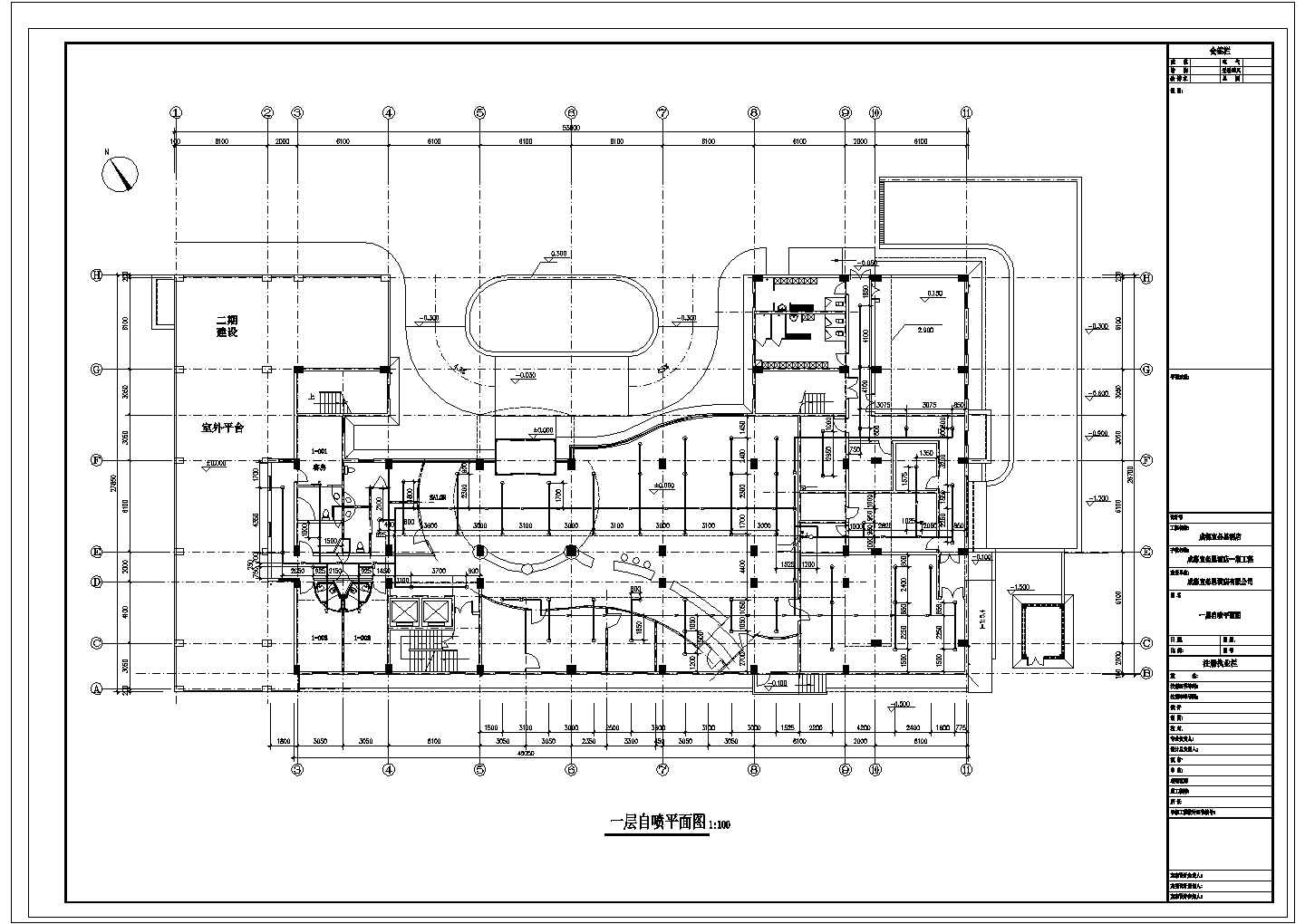 中高层大酒店给排水规划CAD系统图