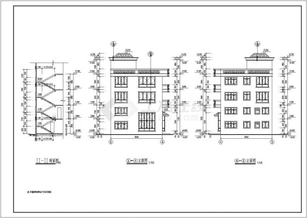 某地私人三层住宅楼全套建筑设计图纸-图一