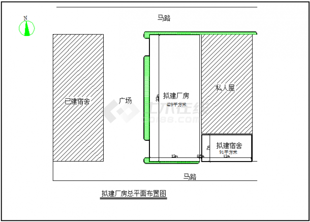 某地钢结构厂房建筑施工图（共2张）-图二