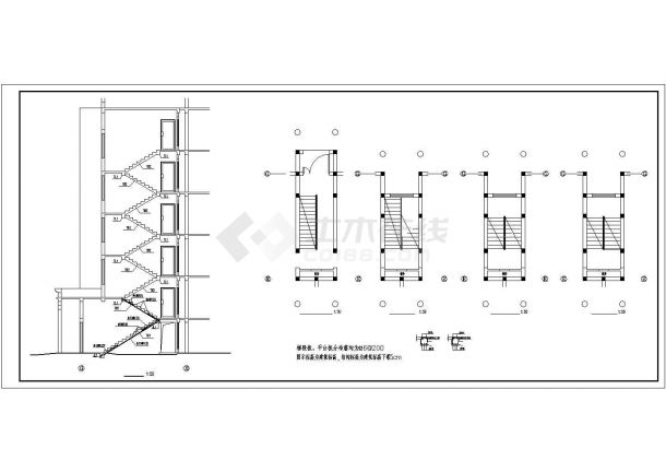 六层条形基础带阁楼框架住宅结构设计施工图-图一