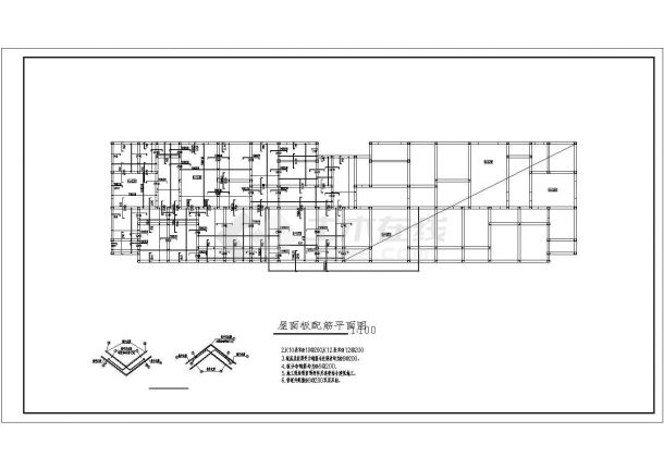 六层条形基础带阁楼框架住宅结构设计施工图-图二