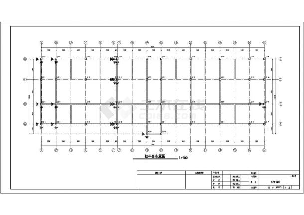 [内蒙古]两层框架结构生产系统综合楼结构图（6度抗震）-图一
