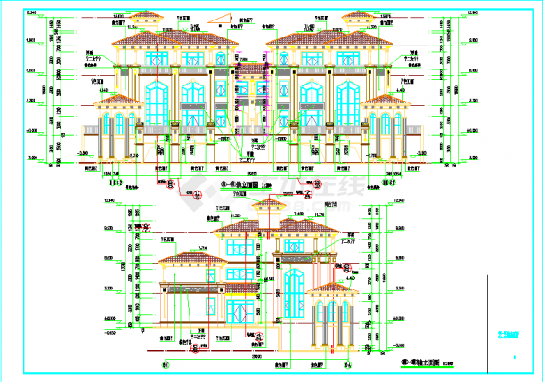 三层单体别墅建筑施工图-图一