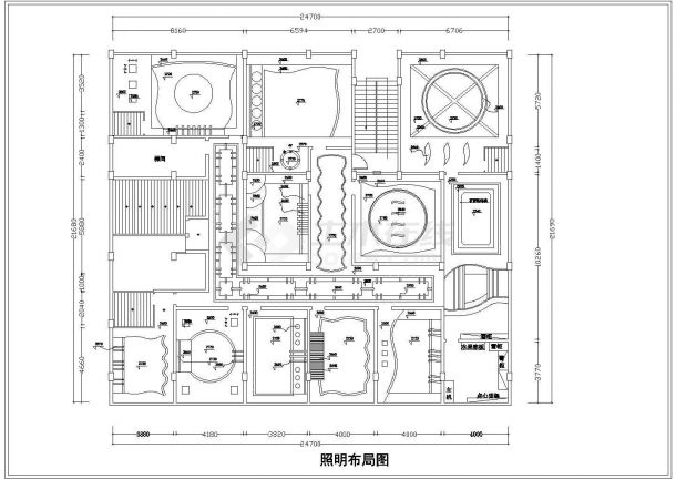 某地会所室内装修平面设计施工图纸-图一