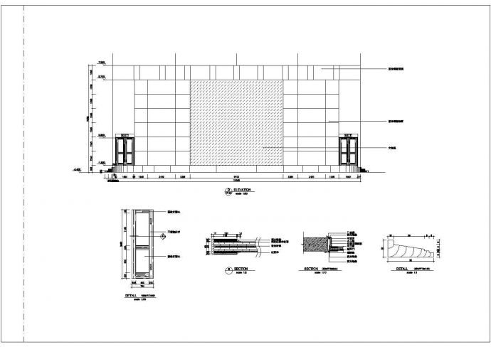 某地核电站报告厅室内装修平面施工图_图1