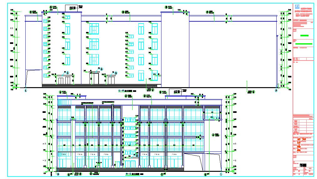 一层(地下室)框架商业四层建筑施工设计图