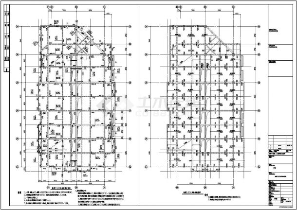 [吉林]地上两层框架结构步行街结构施工图（独立基础，6度抗震）-图二