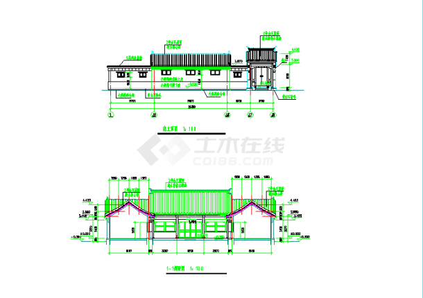 某地区四合院住宅建筑设计方案图纸-图一