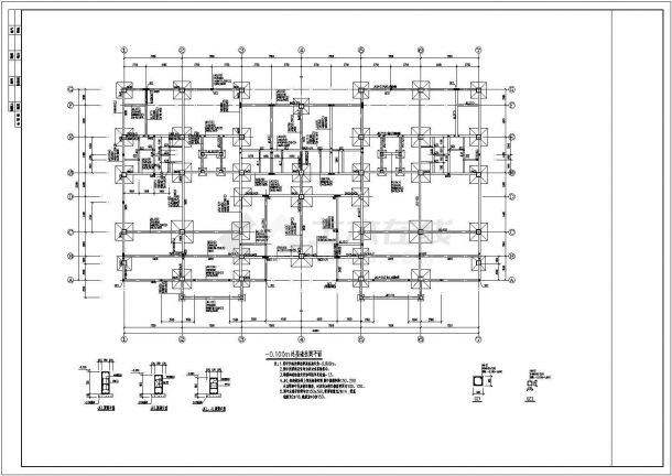 陕西某地上两层框架宾馆结构施工图（独立基础,桩基础）-图一