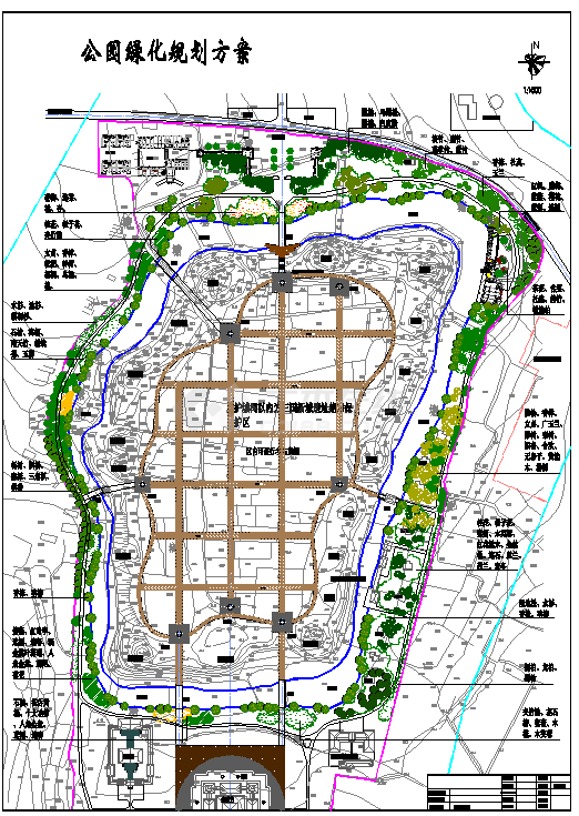 某地区生态大型公园绿化规划方案图纸-图一