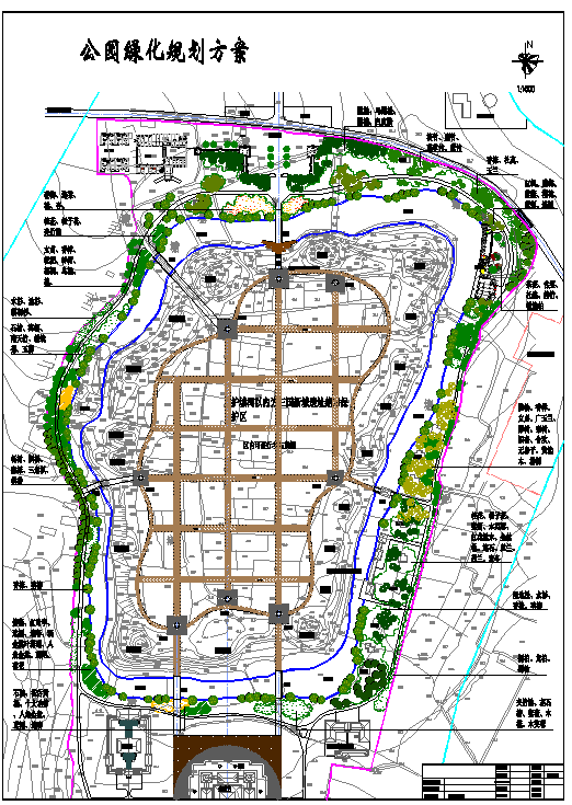 某地区生态大型公园绿化规划方案图纸_图1