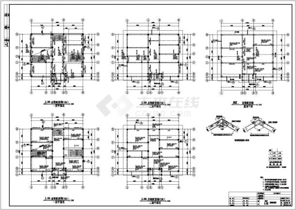 北京某地上两层框架别墅结构施工图纸（独立基础，8度抗震）-图二