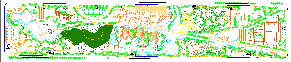 湘南某大型生态公园详细规划总平面图