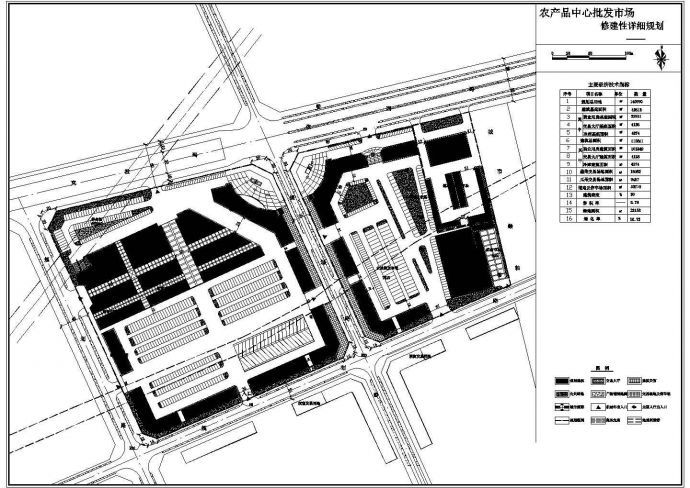 某商业街小型农产品市场建筑设计图纸_图1