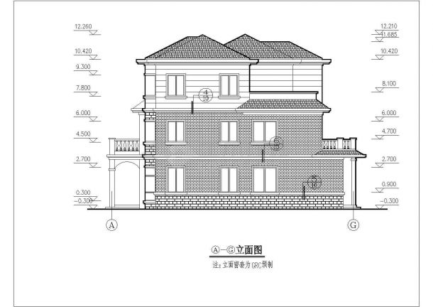 某单体别墅建筑设计图纸（共8张）-图二