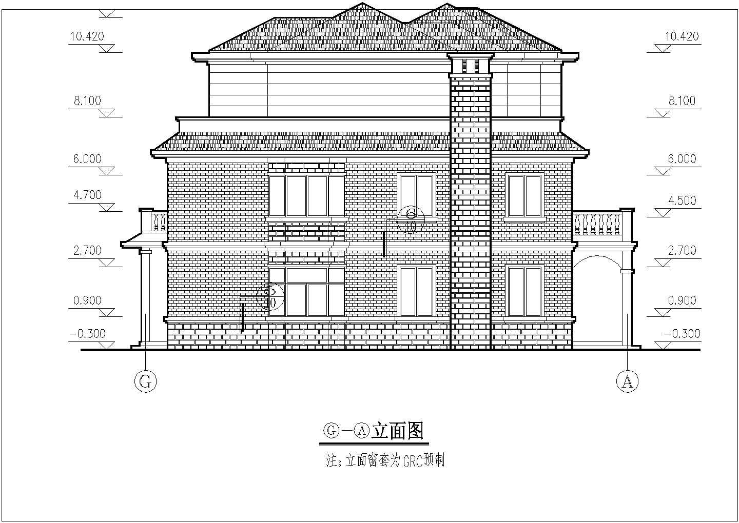 某单体别墅建筑设计图纸（共8张）