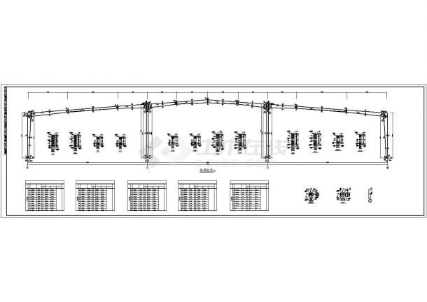 厂房大跨度带夹层钢结构施工设计图-图二