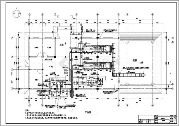 污泥脱水间工业流程给排水施工图纸-图二