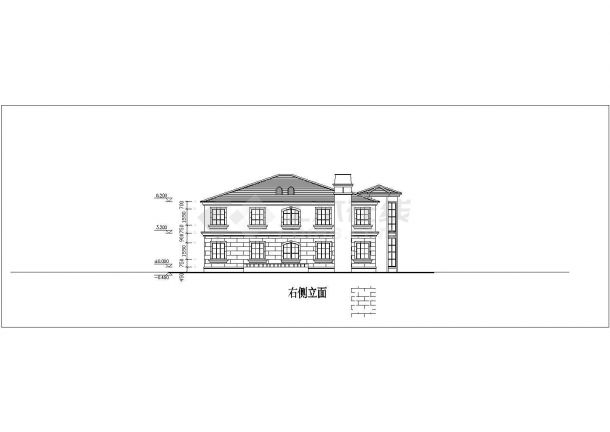 昆明市某小区230平米2+1层框混结构独栋别墅建筑设计CAD图纸-图一