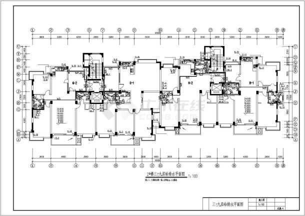 中小型高层简易室内给排水平面设计图-图二