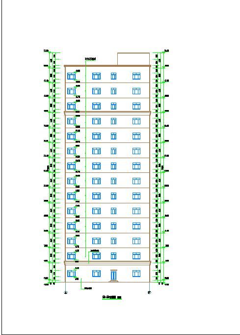 十二层平屋顶单元砖混结构住宅施工设计图-图二