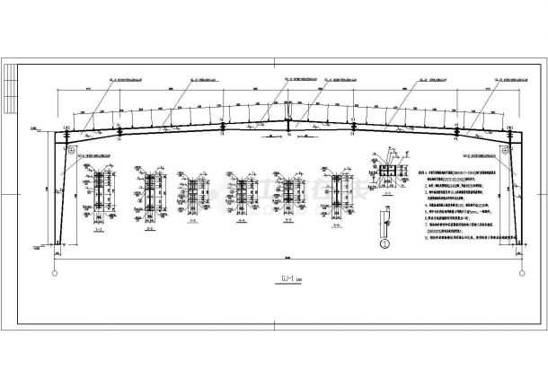 [施工图]天津某带附跨和夹层厂房结构图纸-图二