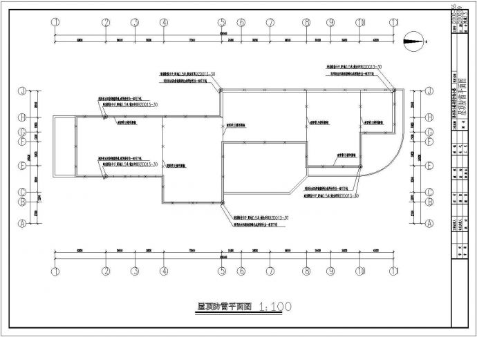 某综合楼电气干线及插座平面设计图_图1