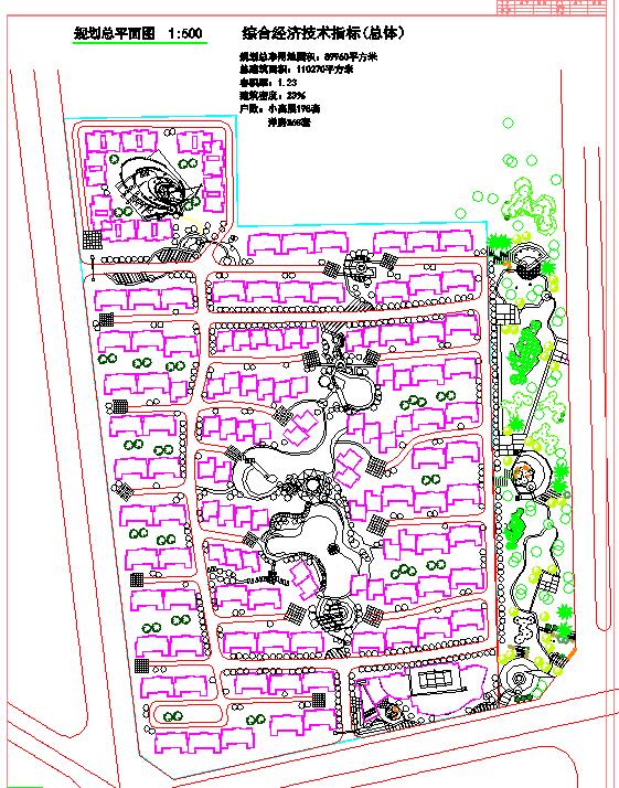 某地蝴蝶城小区景观园林设计总平面图_图1
