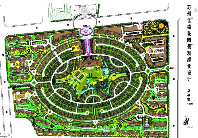 某地佳盛花园小区景观绿化设计图纸_图1