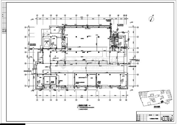 [湖南]九万平米八层大学建筑给排水施工全套图纸（大空间智能灭火太阳能热水）-图一