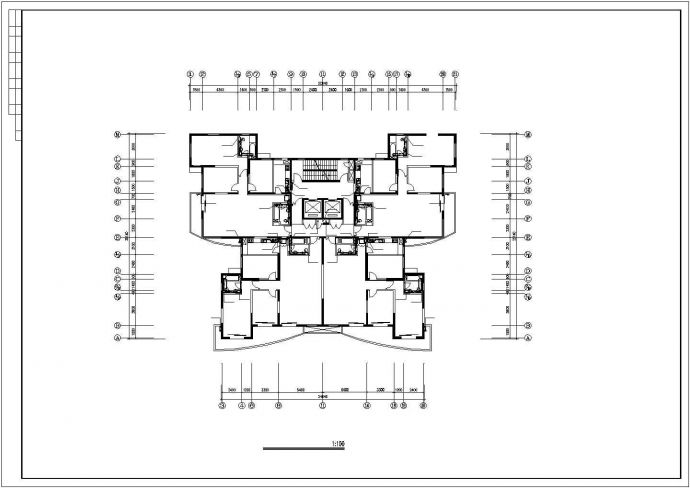 高层建筑楼带地下室消防平面设计图_图1