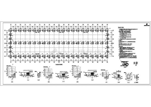 某180米x48米工业厂房建筑结构施工图（20t吊车）-图一